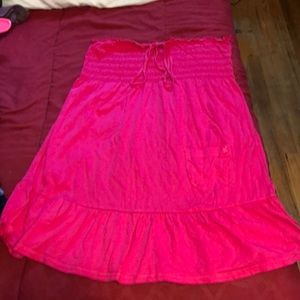 A strapless dress.
